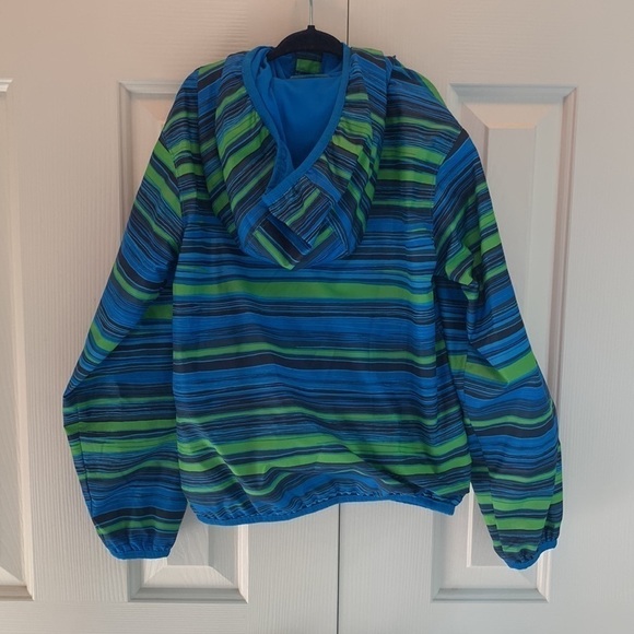 COLUMBIA Zip up Striped Windbreaker Hooded Jacket - Picture 3 of 6